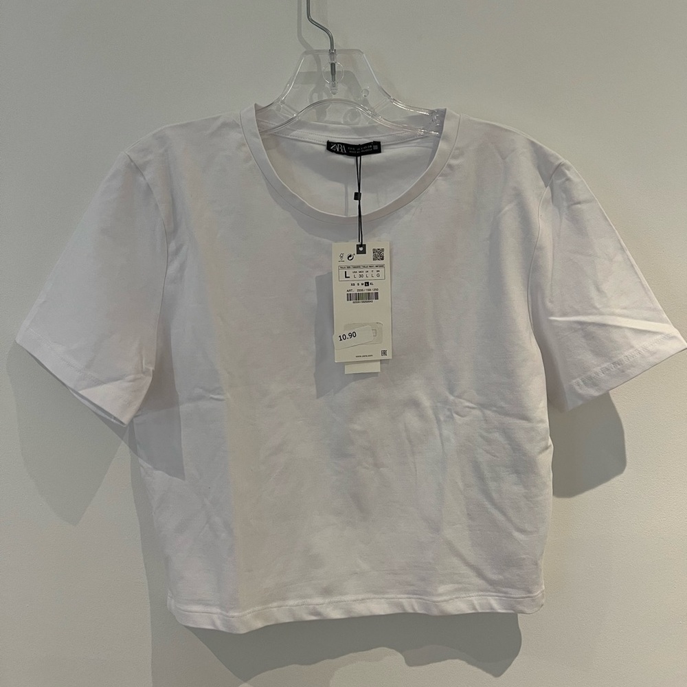 ZARA white short sleeve top